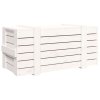 Úložný box bílý 91 x 40,5 x 42 cm masivní borové dřevo 824999