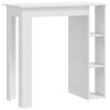 Barový stůl s regálem bílý lesklý 102 x 50 x 103,5 cm kompozit 809464