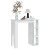 Barový stůl s regálem bílý lesklý 102 x 50 x 103,5 cm kompozit 809464