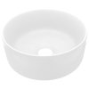 Luxusní umyvadlo kulaté matné bílé 40 x 15 cm keramické 147009