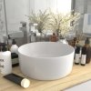 Luxusní umyvadlo kulaté matné bílé 40 x 15 cm keramické 147009