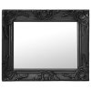 Nástěnné zrcadlo barokní styl 50 x 40 cm černé 320311
