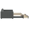 Válenda s přistýlkou a zásuvkami tmavě šedá 90 x 200 cm textil 3197225