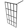 Zástěna do průchozí sprchy s policí černá 80x195 cm ESG/hliník 3185443