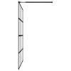 Zástěna do průchozí sprchy s policí černá 80x195 cm ESG/hliník 3185443