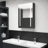 LED koupelnová skříňka se zrcadlem zářivě černá 50 x 13 x 70 cm 326496