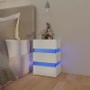 Noční stolek s LED bílý 45 x 35 x 67 cm kompozitní dřevo 326840