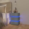 Noční stolek s LED šedý 45 x 35 x 67 cm kompozitní dřevo 326842