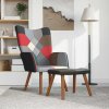 Relaxační křeslo se stoličkou patchwork textil 328196