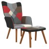 Relaxační křeslo se stoličkou patchwork textil 328196