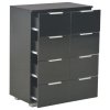 Příborník černý s vysokým leskem 60x35x80 cm kompozitní dřevo 283713