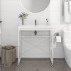 Koupelnový regál pod umyvadlo bílý 79 x 38 x 83 cm železo 338498