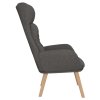 Relaxační židle tmavě šedá textil 341291