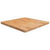 Čtvercová stolní deska světle hnědá 80x80x4 cm ošetřený dub 343062