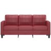 3místná pohovka vínová 180 cm umělá kůže 359125