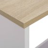 Barový stůl se 2 stolními deskami bílý a dub 130 x 40 x 120 cm 280220
