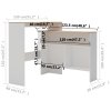 Barový stůl se 2 stolními deskami bílý a dub 130 x 40 x 120 cm 280220