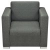 Křeslo tmavě šedé textil 243582