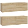 Nástěnné TV skříňky 2 ks dub sonoma 100x30x30 cm 804547