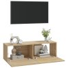 Nástěnné TV skříňky 2 ks dub sonoma 100x30x30 cm 804547