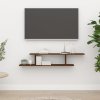 Nástěnná TV police hnědý dub 125 x 18 x 23 cm kompozitní dřevo 815878