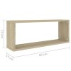 Nástěnné obdélníkové police 6 ks dub sonoma 60x15x23cm kompozit 807144