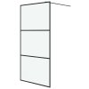 Sprchová zástěna walk-in černá 100 x 195 cm mléčné ESG sklo 152112