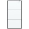 Sprchová zástěna walk-in černá 100 x 195 cm mléčné ESG sklo 152112