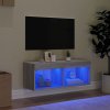 TV skříňka s LED osvětlením šedá sonoma 80 x 30 x 30 cm 837151