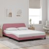 Rám postele s čelem Dover růžový 160x200 cm samet 373217