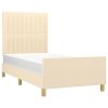 Rám postele bez matrace krémová 100 x 200 cm textil 3125200