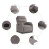 Polohovací křeslo taupe textil 373470