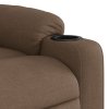Zvedací polohovací křeslo hnědé textil 3206649