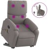 Zvedací masážní polohovací křeslo taupe textil 3204844