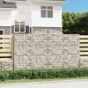 Klenuté gabionové koše 3 ks 300x30x180/200cm pozinkované železo 3146594