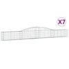 Klenuté gabionové koše 7 ks 400x30x40/60 cm pozinkované železo 3146832