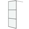 Sprchová zástěna walk-in černá 80 x 195 cm mléčné ESG sklo 152110
