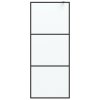 Sprchová zástěna walk-in černá 80 x 195 cm mléčné ESG sklo 152110