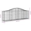 Klenutý gabionový koš 200 x 30 x 60/80 cm pozinkované železo 153383