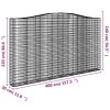 Klenutý gabionový koš 400 x 30 x 220/240 cm pozinkované železo 153411