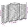 Klenutý gabionový koš 300 x 30 x 180/200 cm pozinkované železo 153509
