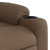 Masážní polohovací křeslo hnědé textil 374160