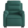 Zvedací polohovací křeslo tmavě zelené textil 3204986