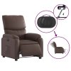 Elektrické polohovací křeslo hnědé umělá kůže 3204874