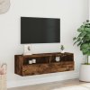 Nástěnná TV skříňka kouřový dub 100x30x30 cm kompozitní dřevo 836890