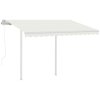 Automatická zatahovací markýza se sloupky 3,5 x 2,5 m krémová 3069927