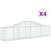Klenuté gabionové koše 4 ks 200x30x40/60 cm pozinkované železo 3145369