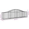 Klenuté gabionové koše 4 ks 200x30x40/60 cm pozinkované železo 3145369