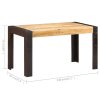 Jídelní stůl 140 x 70 x 76 cm masivní hrubé mangovníkové dřevo 289654