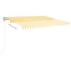 Automatická zatahovací markýza 450 x 350 cm žlutobílá 3069008